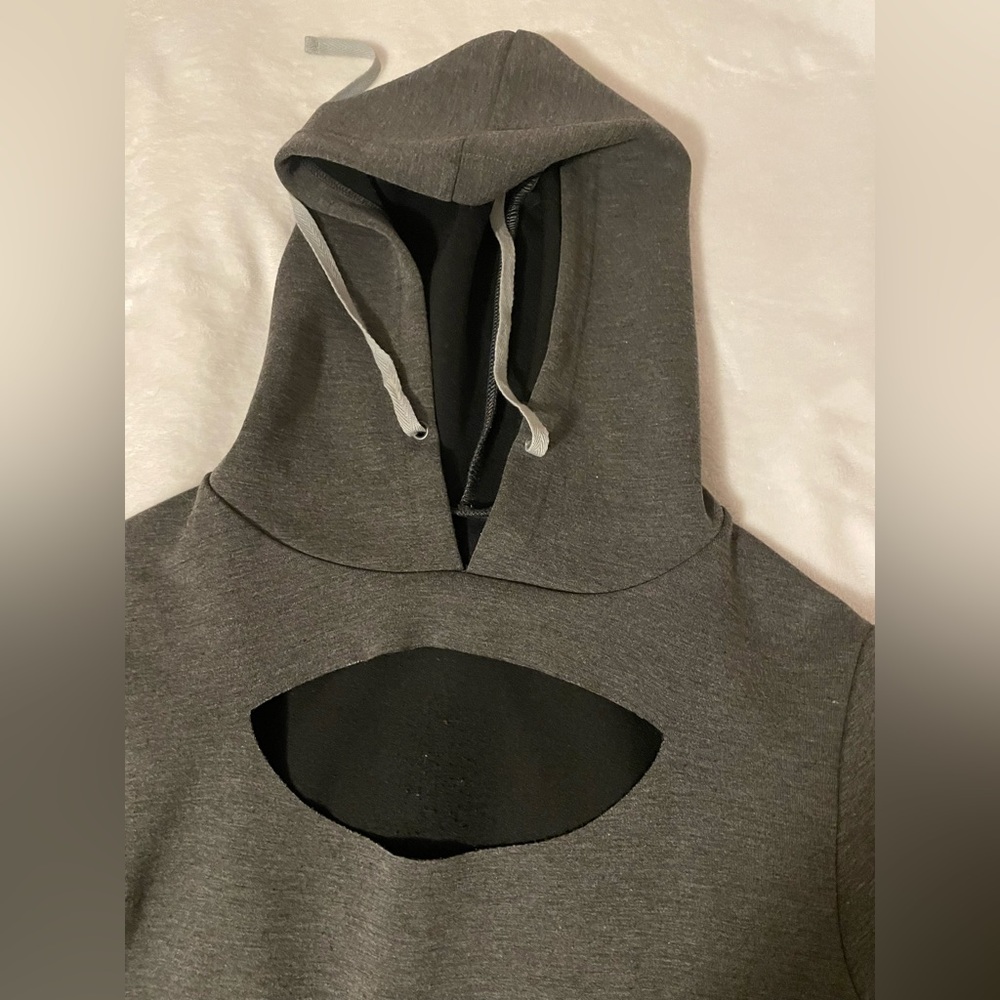 Buffbunny GRAY balance crop hoodie M - Picture 3 of 7